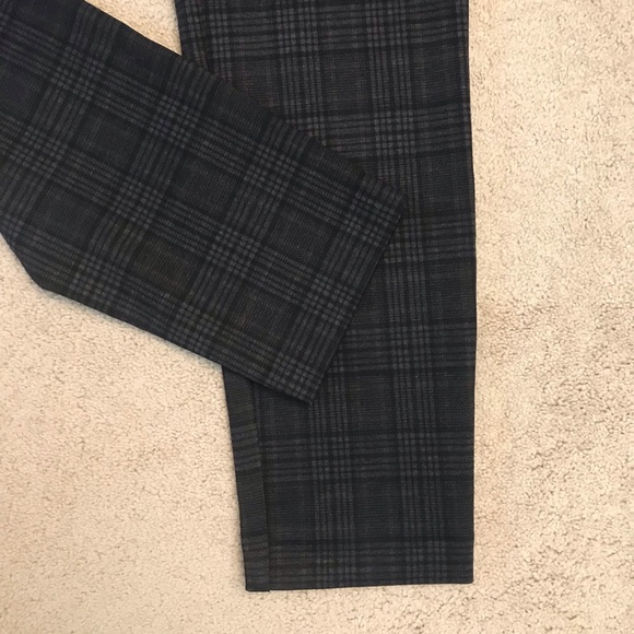 Dalia Pull On Plaid Jeggings Womens Large Charcoal Grey Pockets Academia Office - Picture 7 of 11